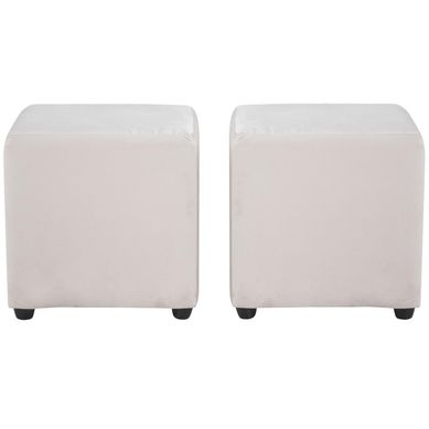Set 2 poufs cali felpa crudo