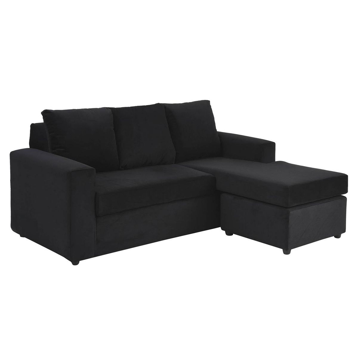 BODEVIR - Sofá Seccional 3 cuerpos BI-L 175x75x85 cm Negro