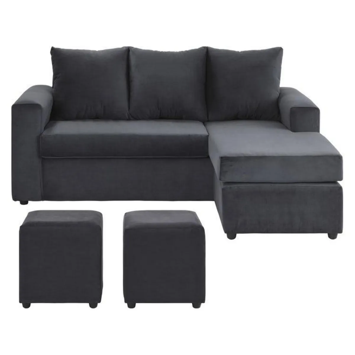 BODEVIR - Sofá Seccional 3 cuerpos BI-L 85x75x85 cm Gris