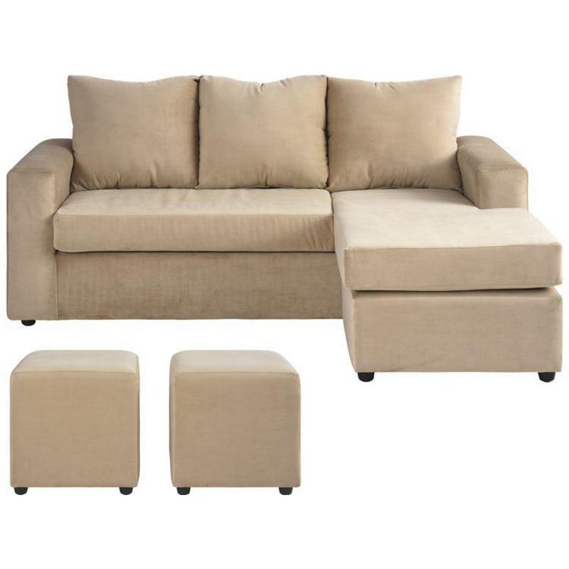 BODEVIR - Sofá Seccional 3 cuerpos BI-L 175x75x85 cm Beige