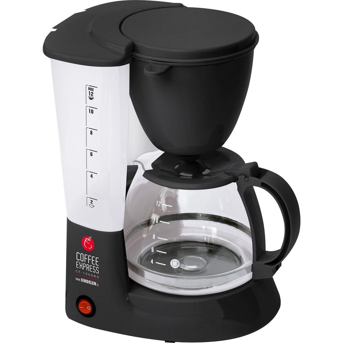 SINDELEN - Cafetera Eléctrica 1.25 l 850 W Negro