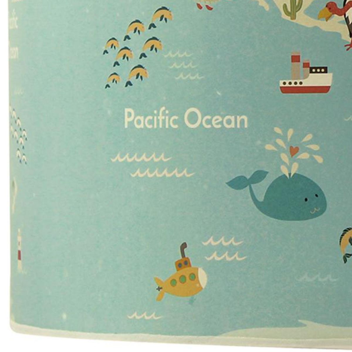 CONCEPT - Lámpara Colgante Infantil Mapa Animal 1 Luz Tela Multicolor