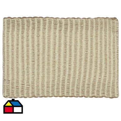 Individual tejido mimbre beige