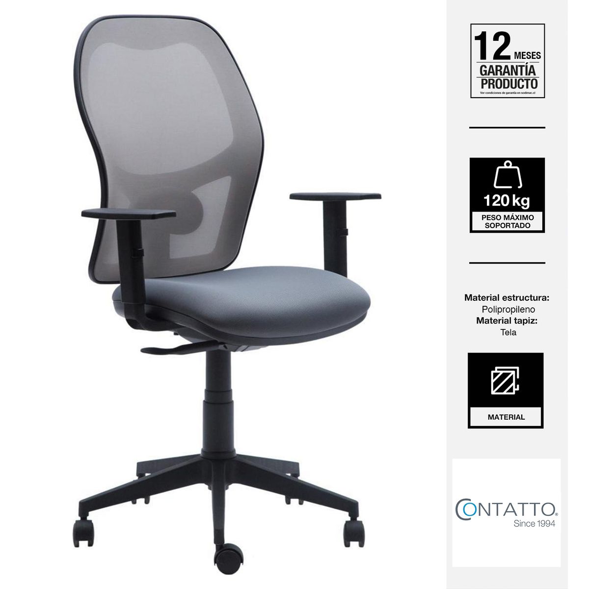 CONTATTO - Silla Escritorio Duty Gris
