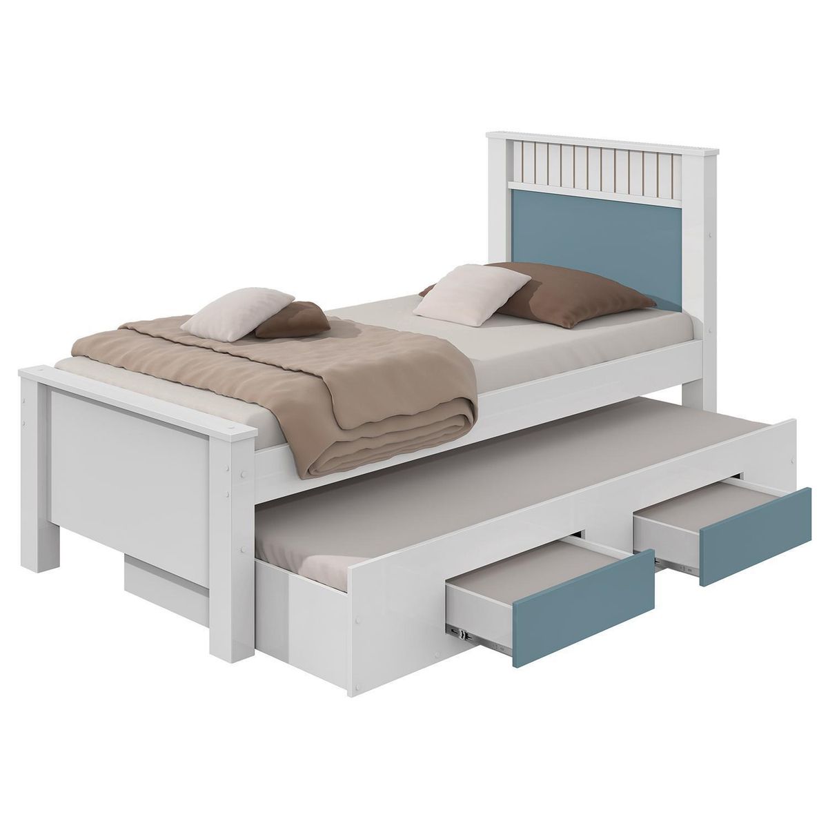 HOME MOBILI - Cama nido 1 plaza orlando + 2 colchones