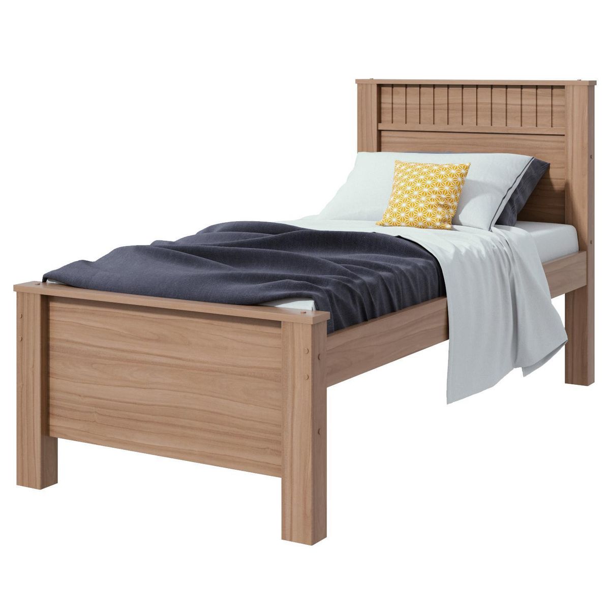 HOME MOBILI - Cama roma 1 plaza café + respaldo