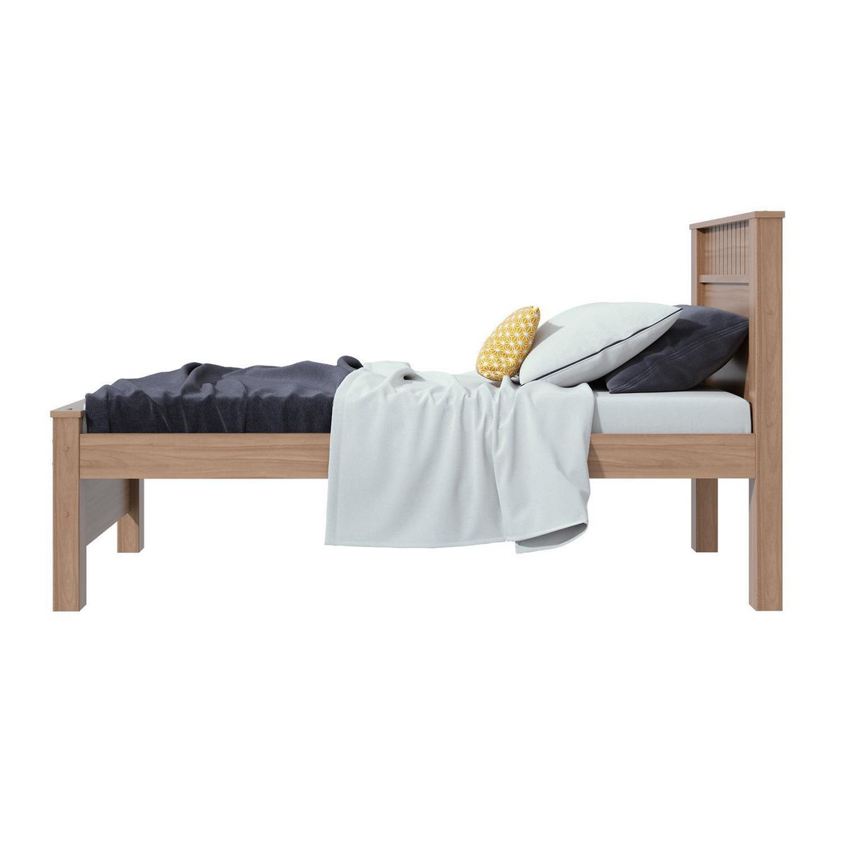 HOME MOBILI - Cama roma 1 plaza café + respaldo