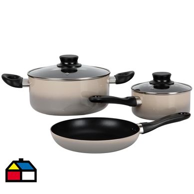 Batera 5 pzas degrade negro - beige