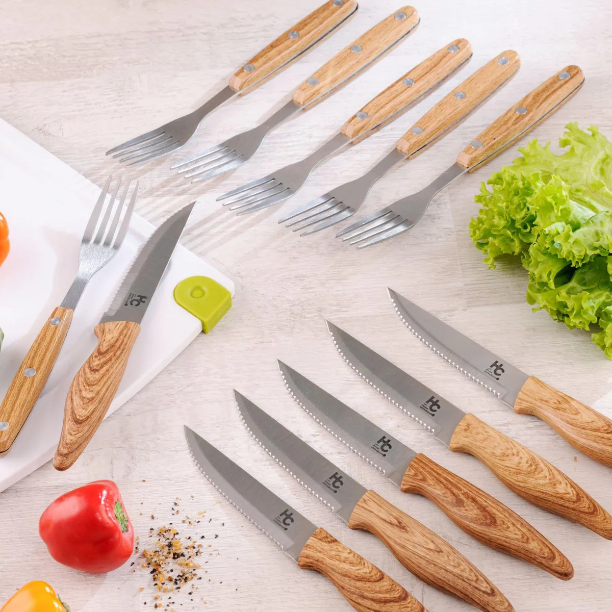 JUST HOME COLLECTION - Set cuchillo/tenedor 12 pzas