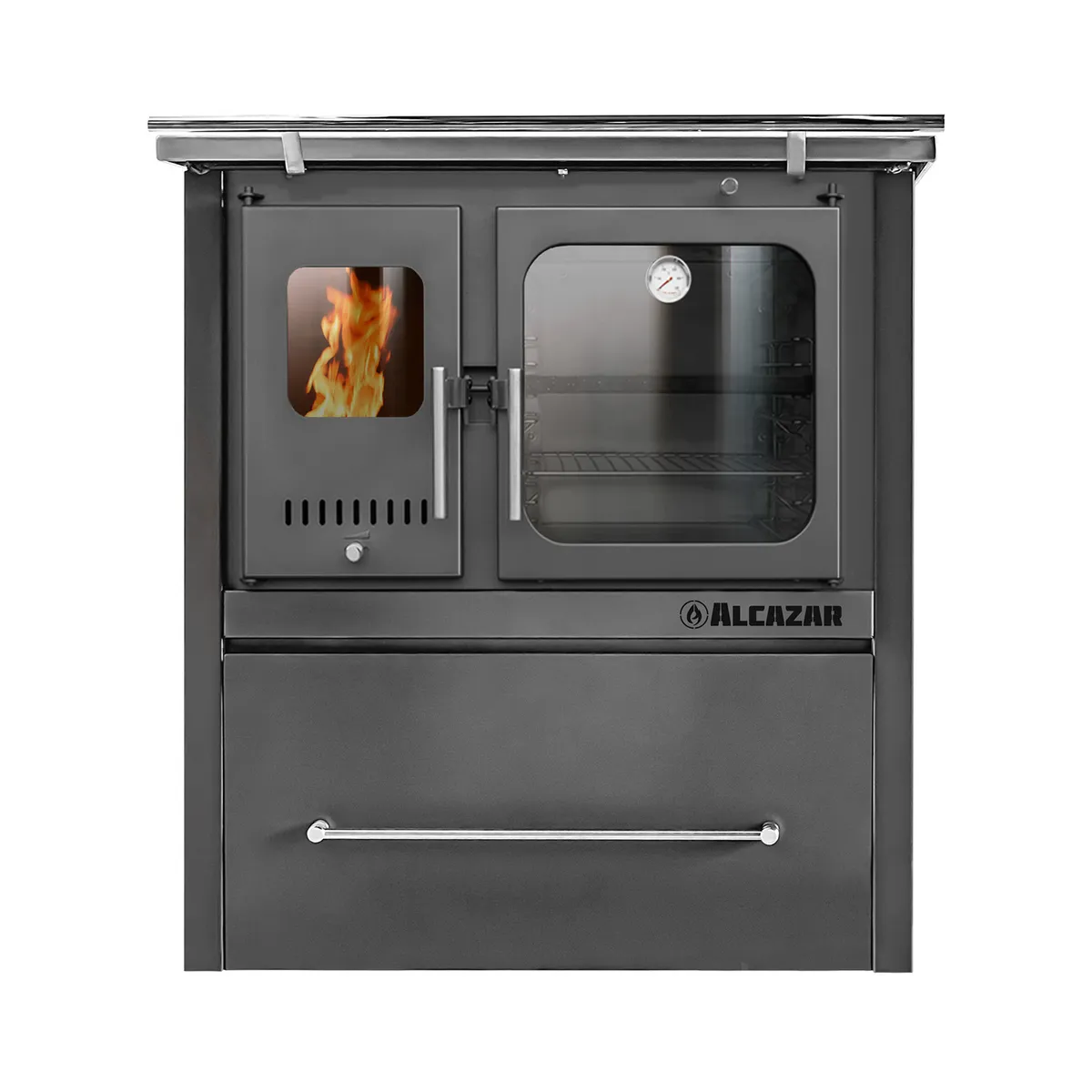 ALCAZAR - Cocina a Leña Europea M80 Gris