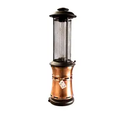 ALCAZAR - Estufa de Exterior Retráctil con Rueda a Gas Licuado Fierro Cobre