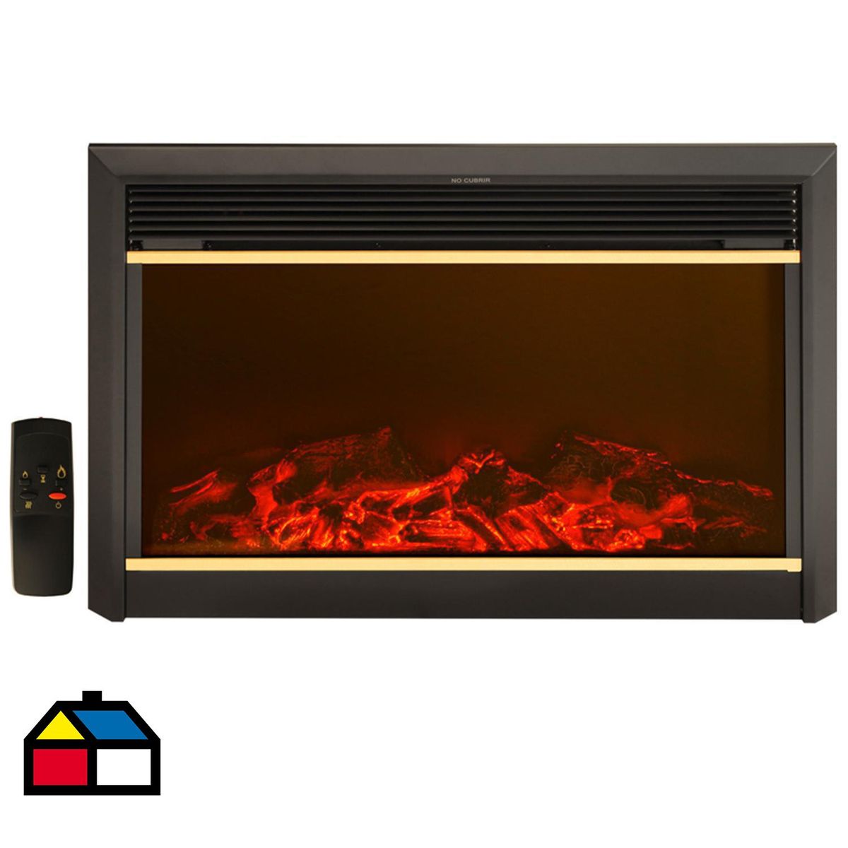 ALCAZAR - Calefactor con llama 3D Aire Forzado Negro