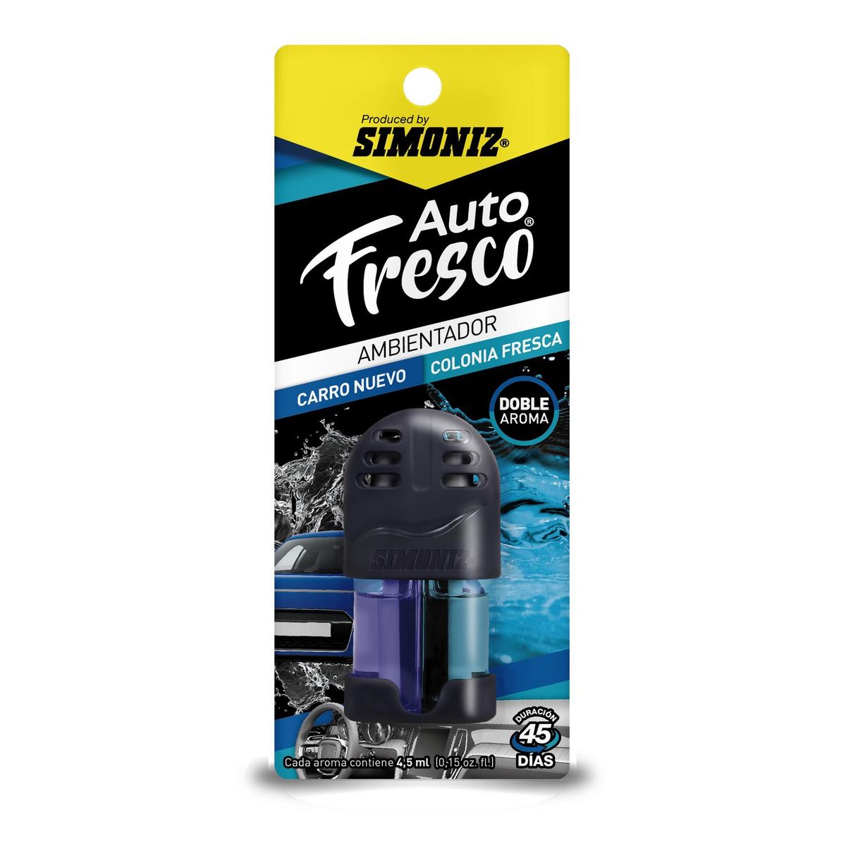 SIMONIZ - Ambientador Auto Simoniz Carro Nuevo & Colonia Fresca 4.5ml
