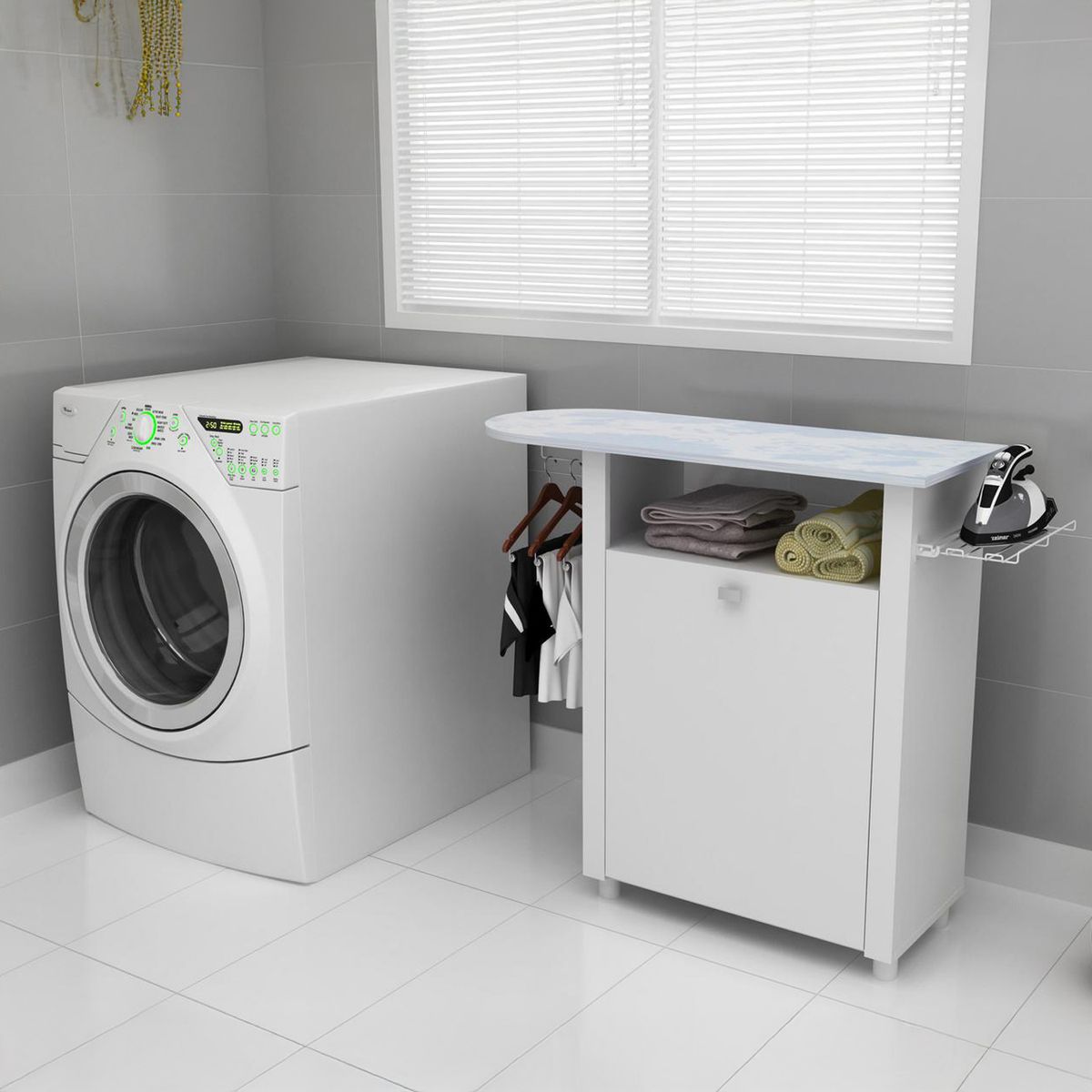 TECNOMOBILI - Mueble para planchado blanco 85 x 102,5 x 35,5 cm espesor 15mm