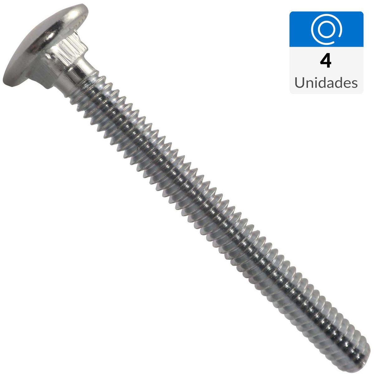 FIXSER - Perno Coche 1/4" X 2 1/2" zincado bronce 4 unidades