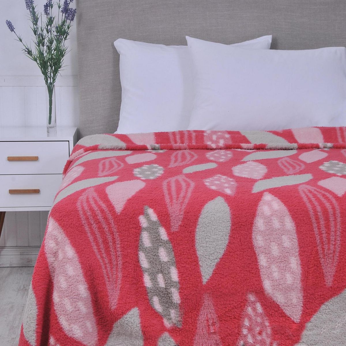 MASHINI - Frazada Sherpa Semilla 2 plazas Multicolor