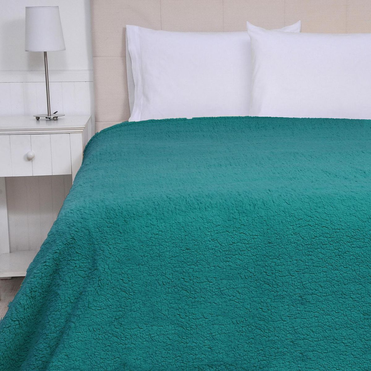 MASHINI - Frazada Sherpa 2 plazas Verde