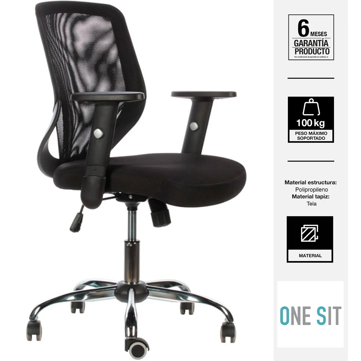ONE SIT - Silla Escritorio Bend Negro