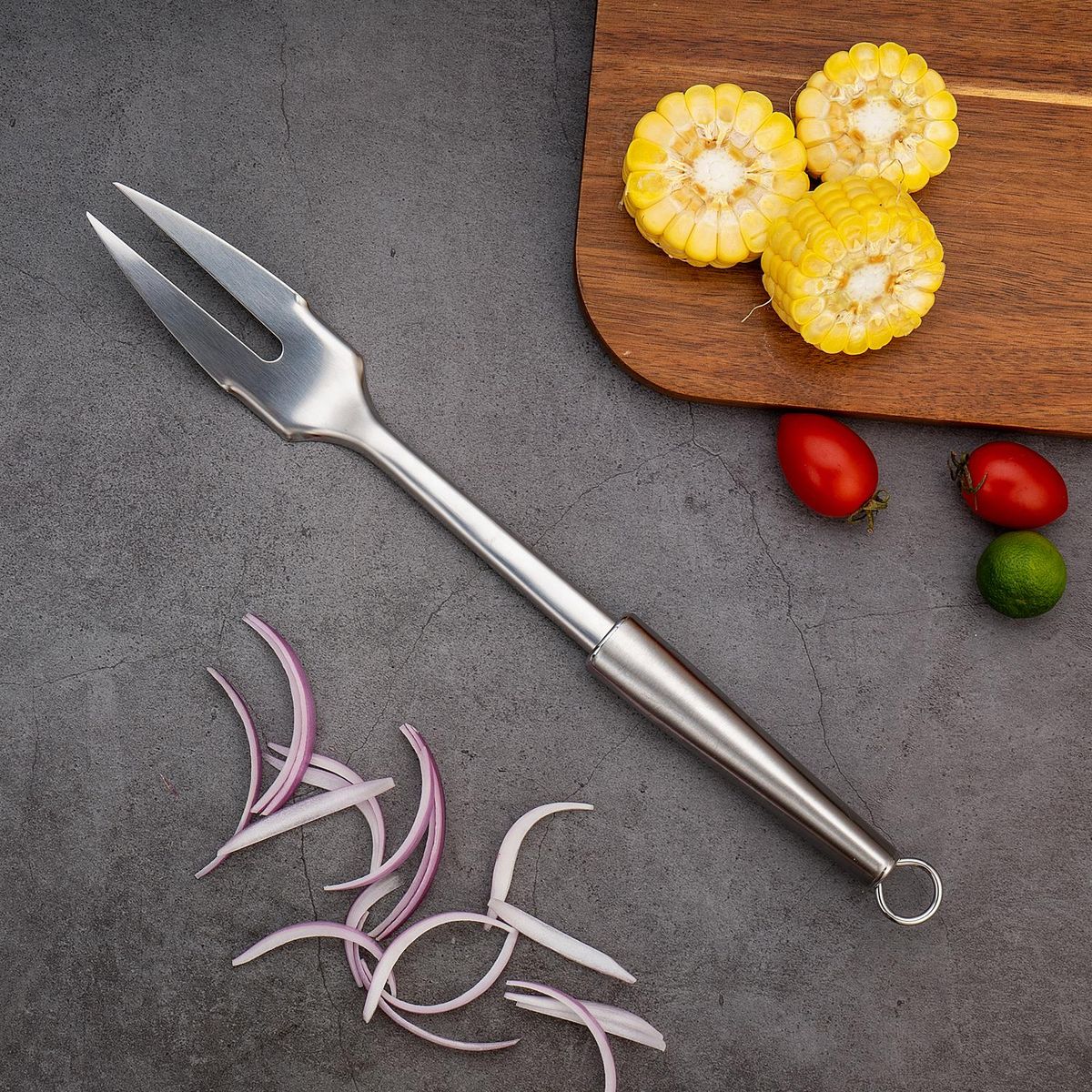 JUST HOME COLLECTION - Tenedor para Carne Just Home Collection Inoxidable 33 cm Plateado