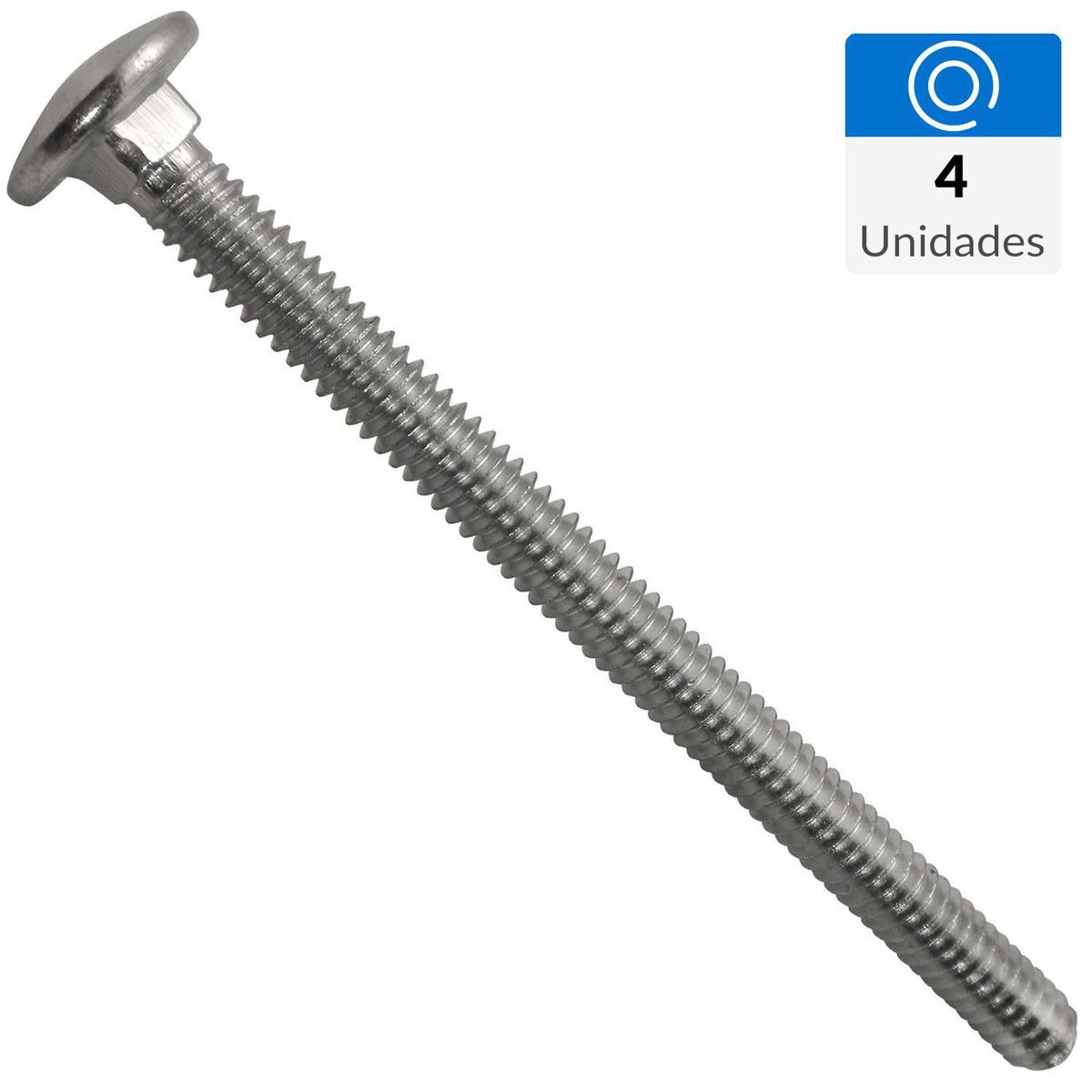 FIXSER - Perno coche 1/4" x 4" 4 unidades