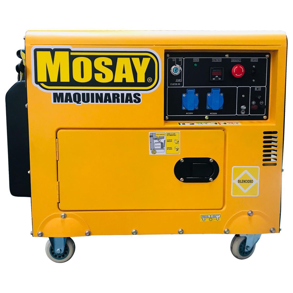 MOSAY - Generador Eléctrico a Diésel Partida Eléctrica 5000 W 25 l