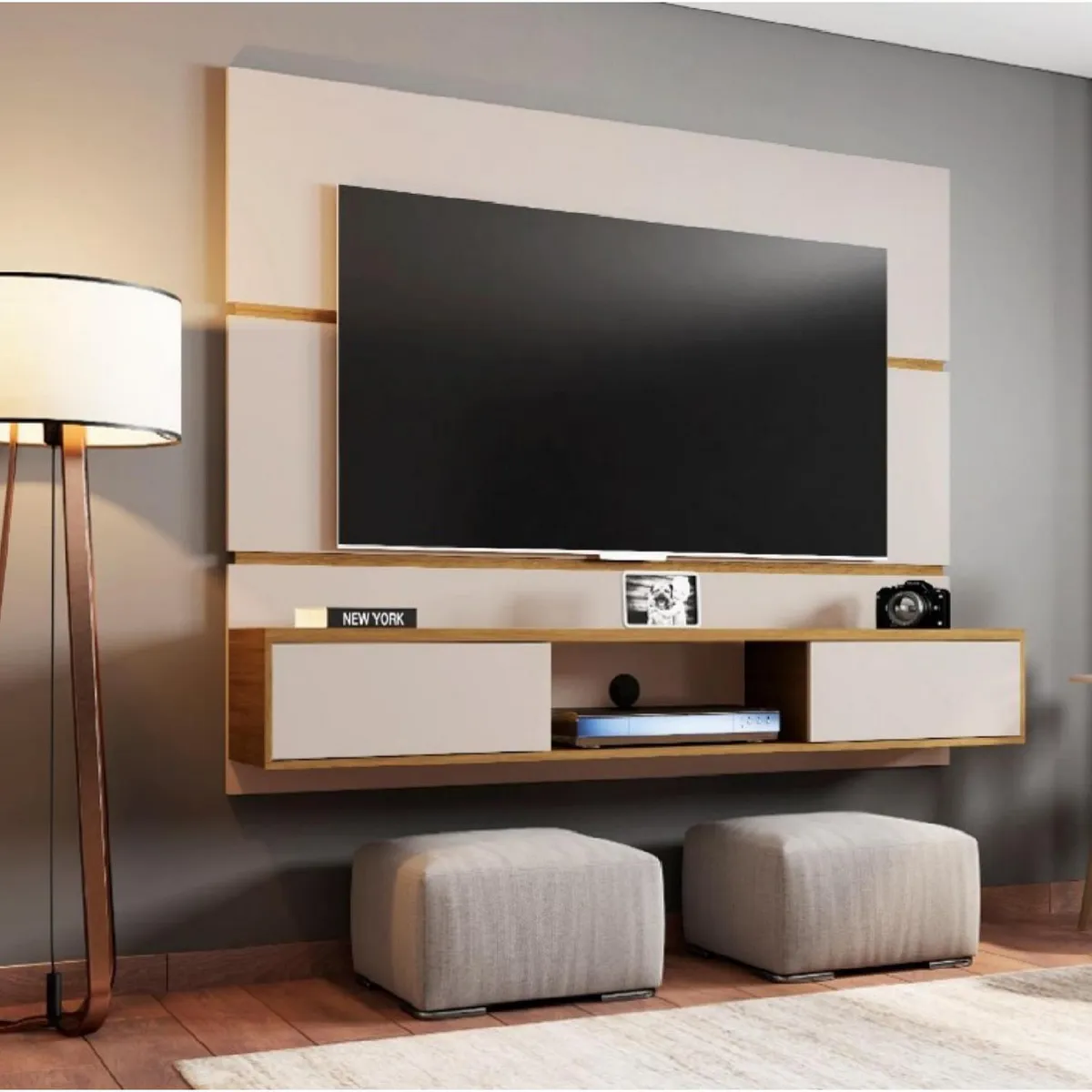 HOGA - Rack tv 65" blanco invierno 136x160x35 cm