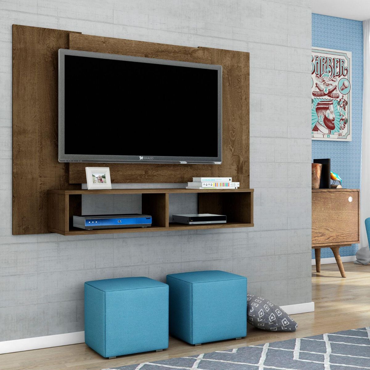 HOGA - Rack tv 47" rústico 90x120x28 cm