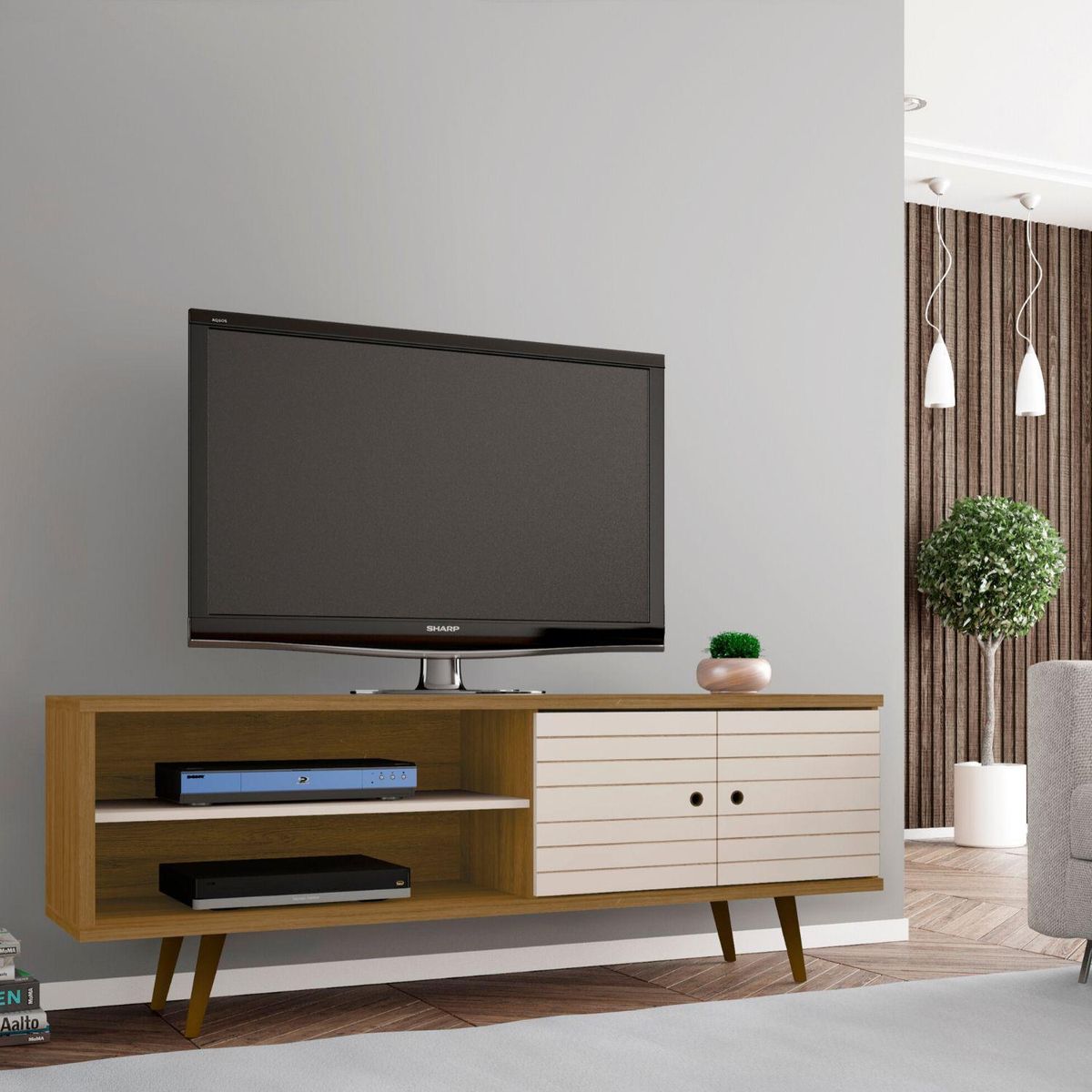 HOGA - Rack tv 70" onix canela 65x160x39 cm