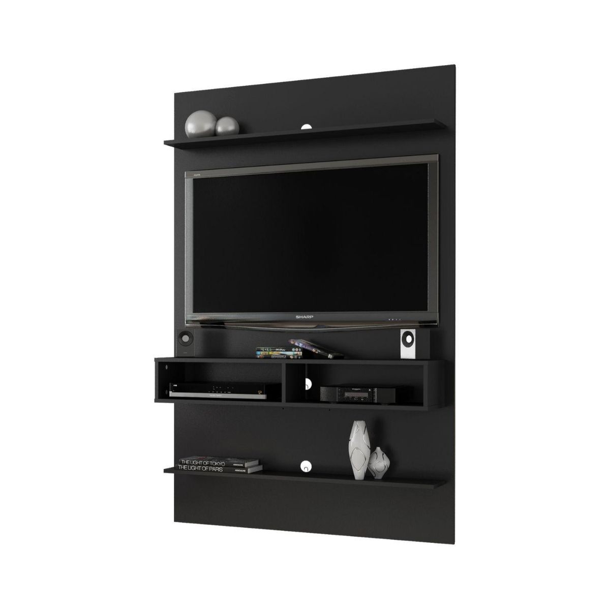 HOGA - Mueble panel tv 47" vega negro 181x115x30 cm