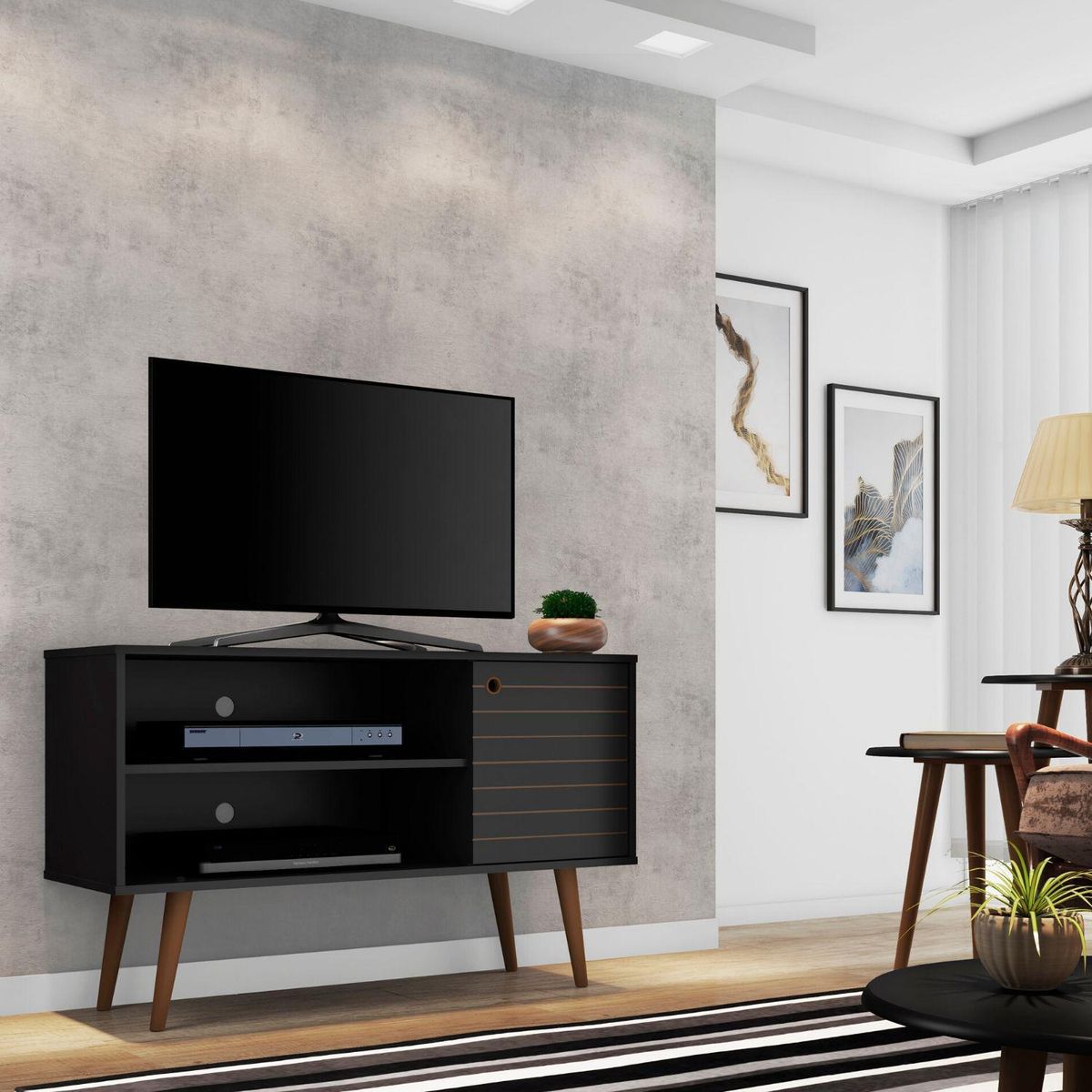 HOGA - Rack tv 42" jade negro 66x108x36 cm