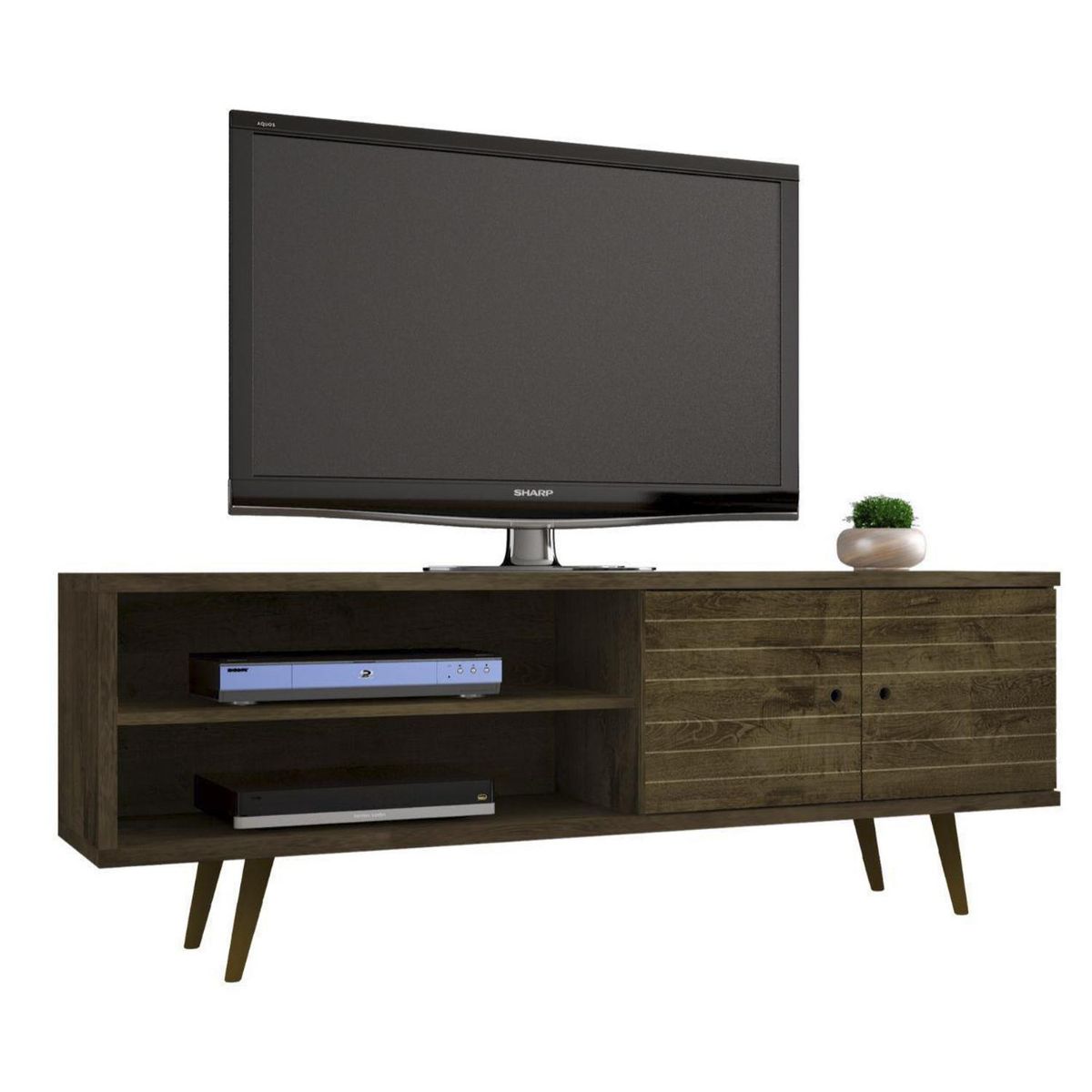 HOGA - Rack tv 70" onix rústico 65x160x39 cm