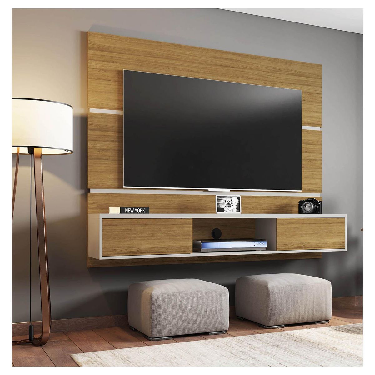 HOGA - Rack tv 65" canela 136x160x35 cm