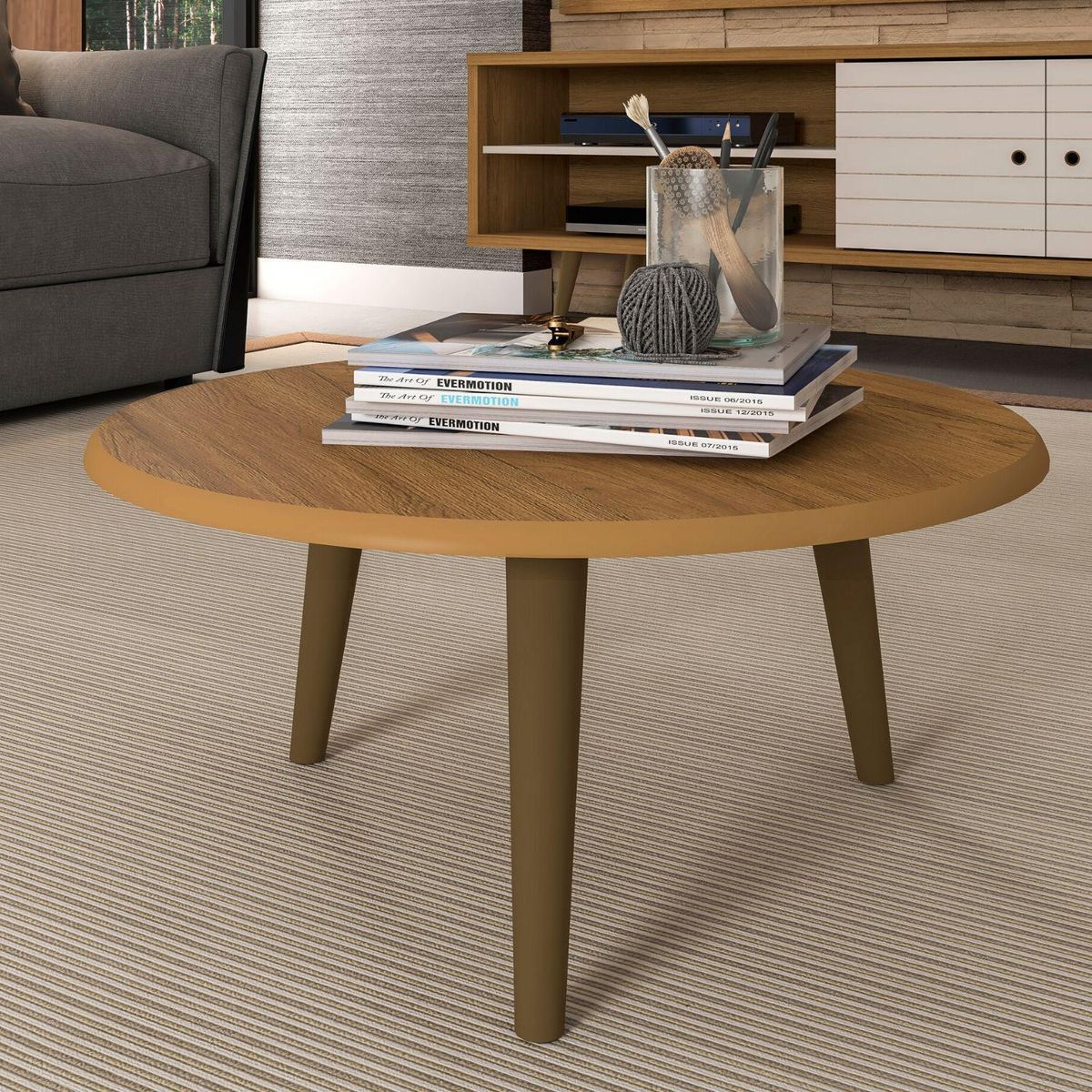 HOGA - Mesa de centro canela 35x59x59 cm