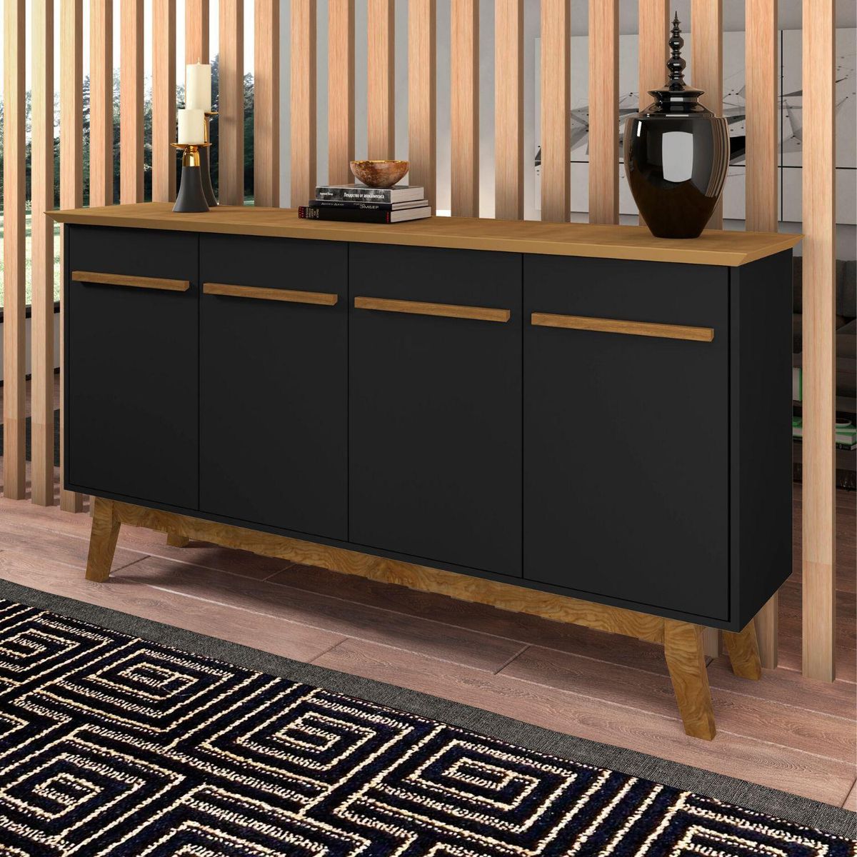 HOGA - Buffet bar opala negro 84x160x38 cm.