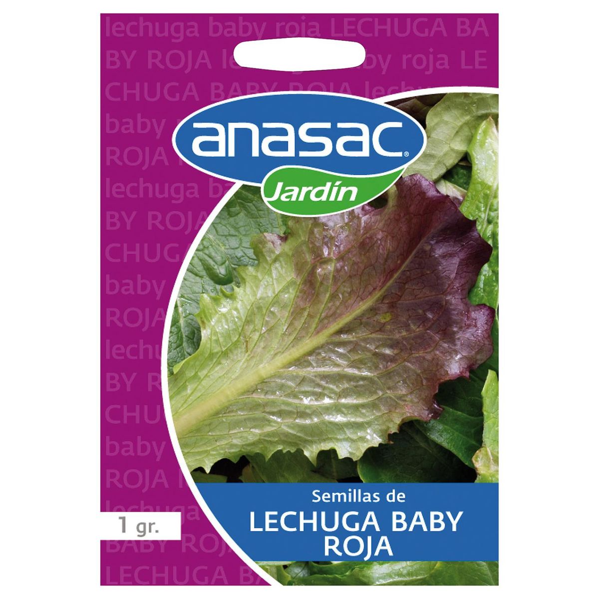 ANASAC - Semilla de Hortaliza Lechuga Baby Leaf Roja 1 gr Sachet