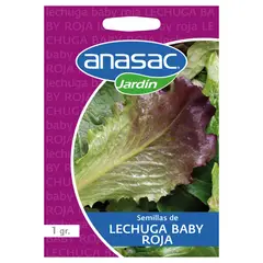 ANASAC - Semilla de Hortaliza Lechuga Baby Leaf Roja 1 gr