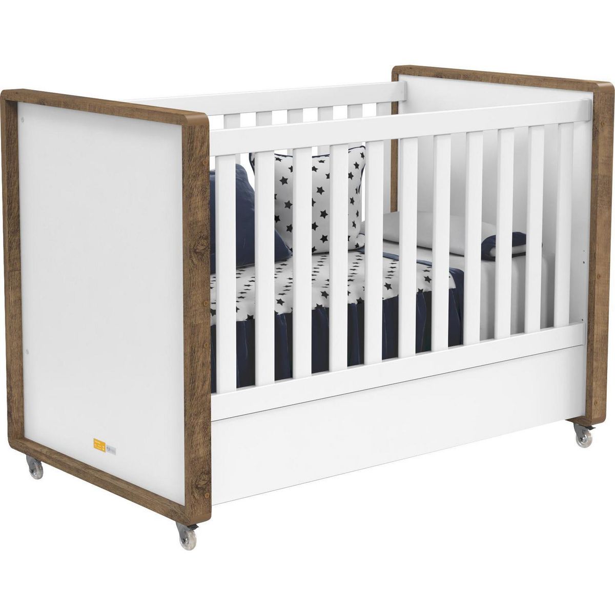 KIDSCOOL - Cuna mini cama 2en1 140x101x83,5 cm blanca