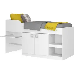 KIDSCOOL - Cama multifuncional 195x193x84 cm blanca