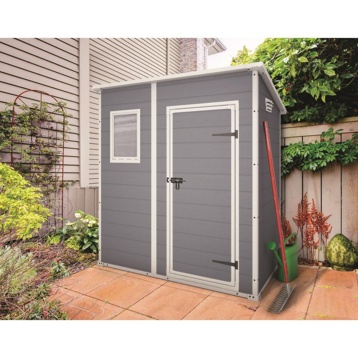 KETER - Bodega de Jardín MANOR PENT 6X4 Gris 200x111x183 cm