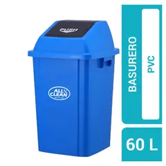 ALL CLEAN - Basurero 60 Litros PVC Azul