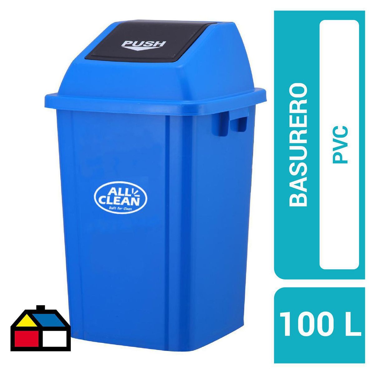 ALL CLEAN - Basurero 100 Litros PVC Azul