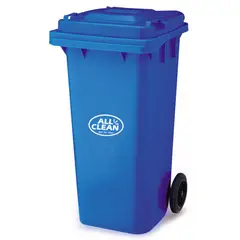 ALL CLEAN - Basurero 120 Litros Azul Con Tapa para Exterior