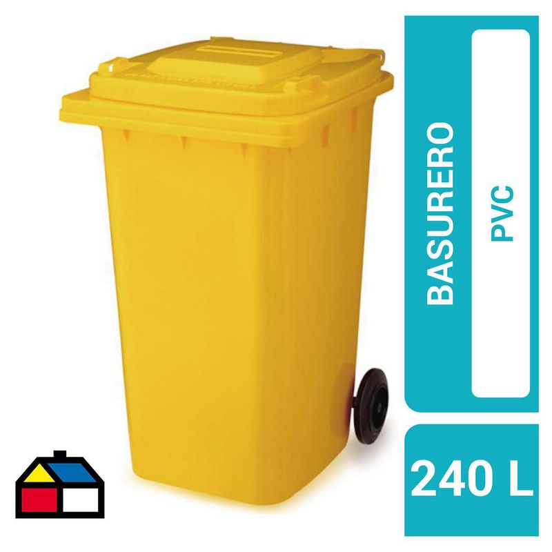 ALL CLEAN - Basurero 240 Litros PVC Amarillo