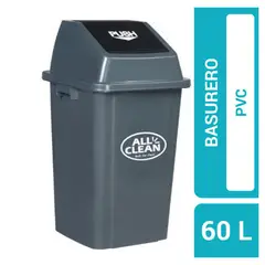 ALL CLEAN - Basurero 60 Litros PVC Gris Oscuro