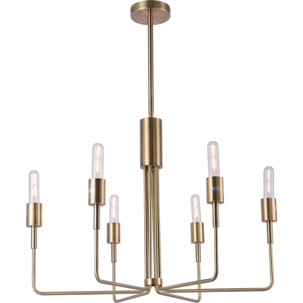 DISEÑO 3 - Lámpara Colgante Araña 6 Luces Acero Dorado