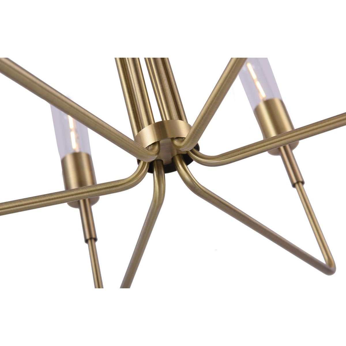 DISEÑO 3 - Lámpara Colgante Araña 6 Luces Acero Dorado