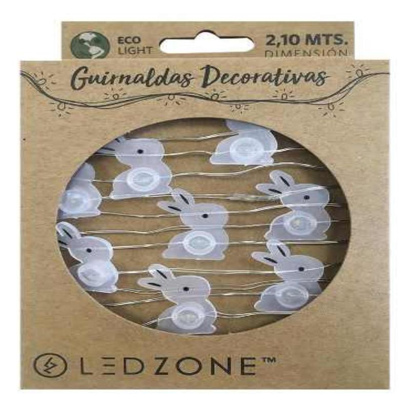 LEDZONE - Guirnalda fina conejo 20 luces led