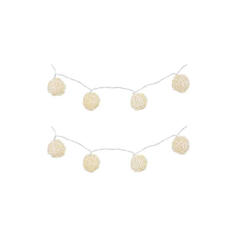 LEDZONE - Guirnalda eléctrica ovillo blanco 20 luces