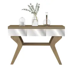 RODLER - Mesa Arrimo Espejo Pino 33x120x80 cm