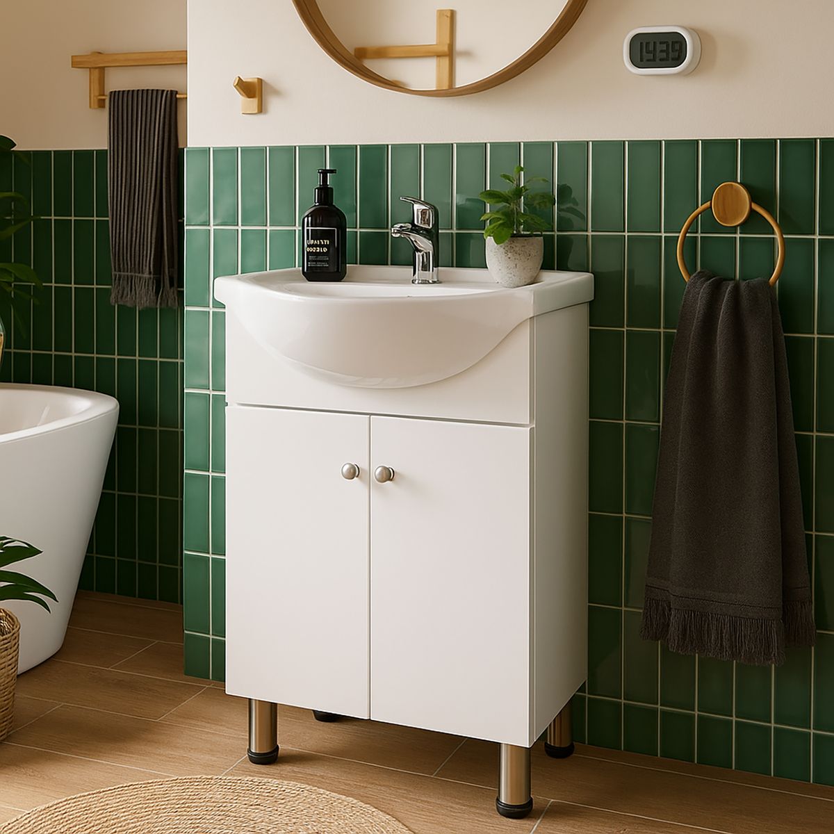 DUSCHY - Mueble vanitorio 50x82x43 cm blanco